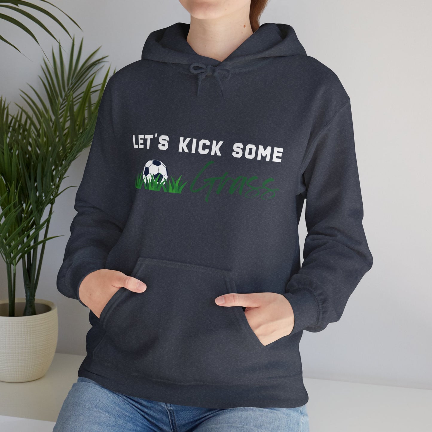 Let's Kick Some Grass | Unisex Heavy Blend™ Hooded Soccer Sweatshirt