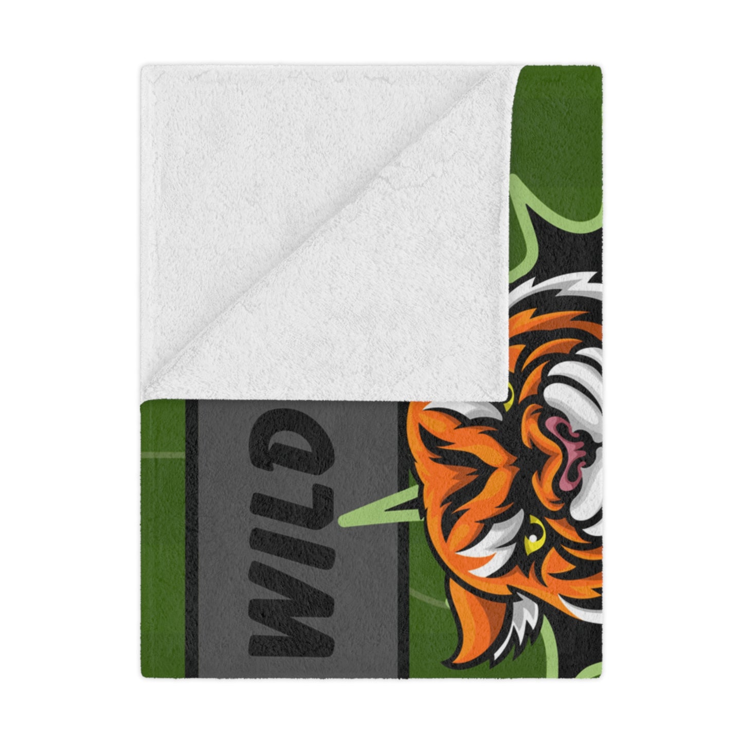 Folded tiger soccer banner blanket